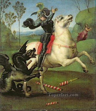 聖ジョージ ドラゴンとの戦い ルネサンスの巨匠 ラファエロ Oil Paintings